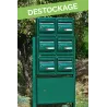 Pack 6 Boites aux lettres + Boite à colis + Pieds platines