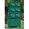 Pack 6 Boites aux lettres + Boite à colis + Pieds platines